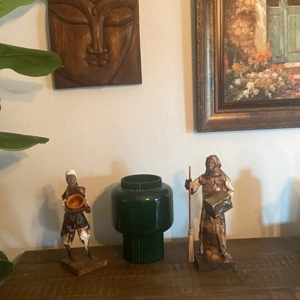 Vintage Jalisco Paper Mache‎ Mexican Folk Art Peasant Women And Man Decor